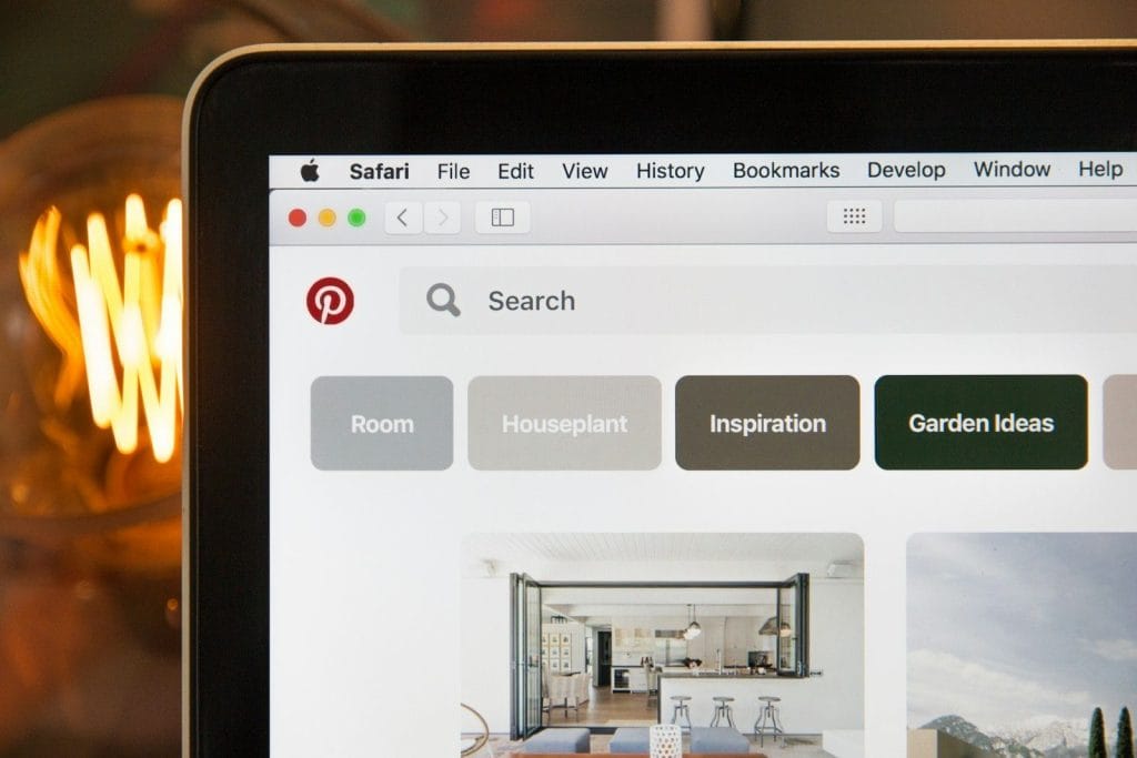 real estate website for international buyers on black LED monitor